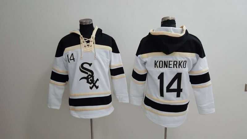 Chicago White Sox #14 Paul Konerko White Sawyer Hooded Sweatshirt Baseball Hoodie,We sell and wholesale Chicago White Sox #14 Paul Konerko White Sawyer Hooded Sweatshirt Baseball Hoodie on line form chian!